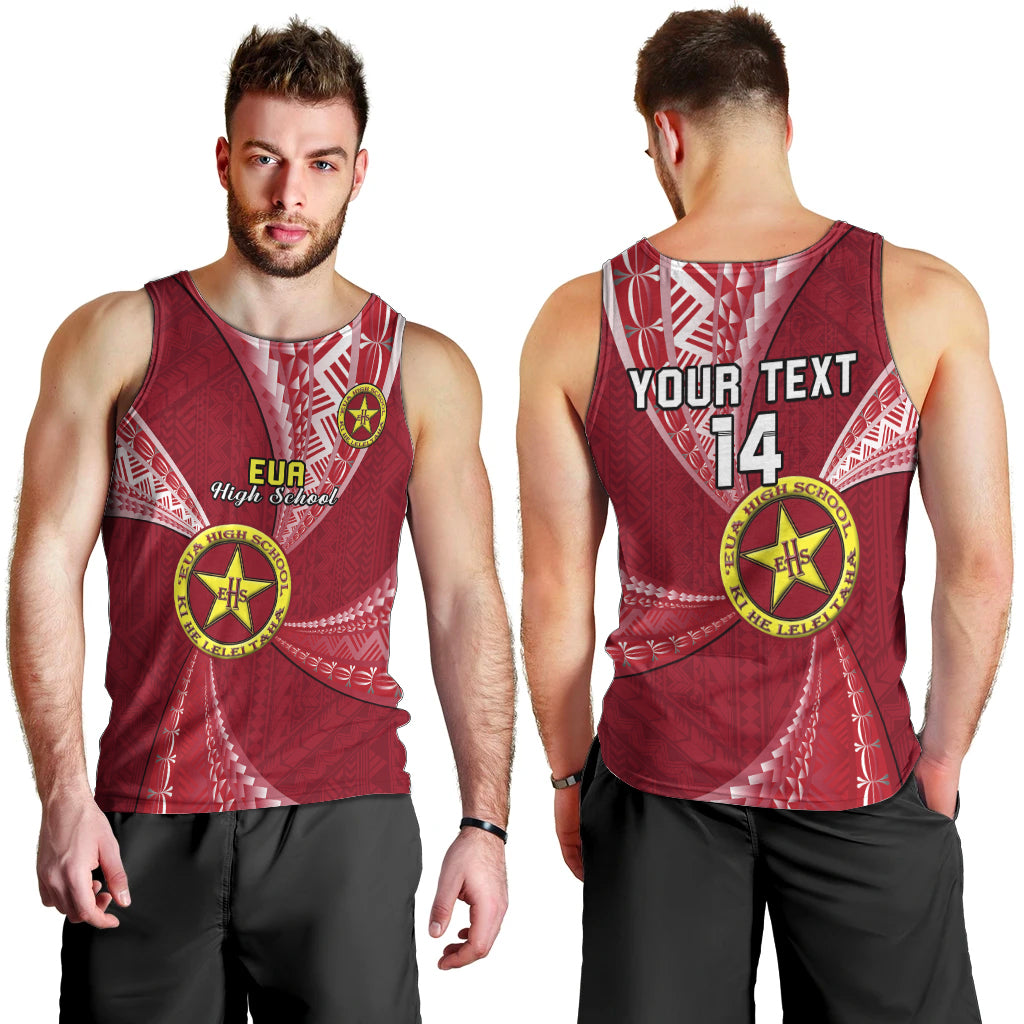 Personalised Tonga Eua High School Men Tank Top Tongan Ngatu Pattern LT14 - Polynesian Pride
