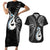 Personalised New Zealand Couples Short Sleeve Bodycon Dress and Hawaiian Shirt Aotearoa Silver Fern With Manaia Maori Unique Black LT14 Black - Polynesian Pride