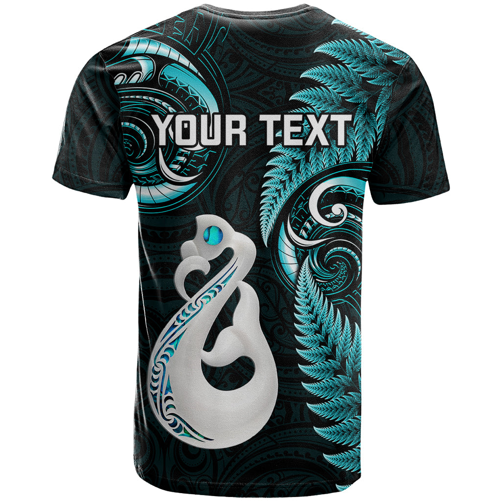 Custom New Zealand T Shirt Aotearoa Silver Fern With Manaia Maori Unique Turquoise LT14 - Polynesian Pride