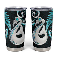 New Zealand Tumbler Cup Aotearoa Silver Fern With Manaia Maori Unique Turquoise