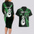 Personalised New Zealand Couples Long Sleeve Bodycon Dress and Hawaiian Shirt Aotearoa Silver Fern With Manaia Maori Unique Green LT14 - Polynesian Pride