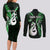 Personalised New Zealand Couples Long Sleeve Bodycon Dress and Long Sleeve Button Shirts Aotearoa Silver Fern With Manaia Maori Unique Green LT14 - Polynesian Pride