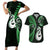 Personalised New Zealand Couples Short Sleeve Bodycon Dress and Hawaiian Shirt Aotearoa Silver Fern With Manaia Maori Unique Green LT14 Green - Polynesian Pride