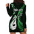 Personalised New Zealand Hoodie Dress Aotearoa Silver Fern With Manaia Maori Unique Green LT14 - Polynesian Pride