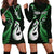 Personalised New Zealand Hoodie Dress Aotearoa Silver Fern With Manaia Maori Unique Green LT14 - Polynesian Pride