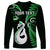 Personalised New Zealand Long Sleeve Shirt Aotearoa Silver Fern With Manaia Maori Unique Green LT14 - Polynesian Pride