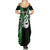 Personalised New Zealand Summer Maxi Dress Aotearoa Silver Fern With Manaia Maori Unique Green LT14 - Polynesian Pride