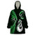 Personalised New Zealand Wearable Blanket Hoodie Aotearoa Silver Fern With Manaia Maori Unique Green LT14 One Size Green - Polynesian Pride