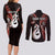 Personalised New Zealand Couples Long Sleeve Bodycon Dress and Long Sleeve Button Shirts Aotearoa Silver Fern With Manaia Maori Unique Red LT14 - Polynesian Pride