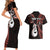 Personalised New Zealand Couples Short Sleeve Bodycon Dress and Hawaiian Shirt Aotearoa Silver Fern With Manaia Maori Unique Red LT14 - Polynesian Pride