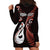 Personalised New Zealand Hoodie Dress Aotearoa Silver Fern With Manaia Maori Unique Red LT14 - Polynesian Pride