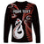 Personalised New Zealand Long Sleeve Shirt Aotearoa Silver Fern With Manaia Maori Unique Red LT14 - Polynesian Pride