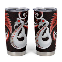 New Zealand Tumbler Cup Aotearoa Silver Fern With Manaia Maori Unique Red
