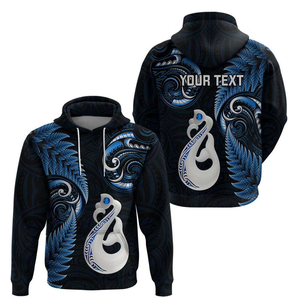 Custom New Zealand Hoodie Aotearoa Silver Fern With Manaia Maori Unique Blue LT14 - Polynesian Pride