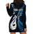 Personalised New Zealand Hoodie Dress Aotearoa Silver Fern With Manaia Maori Unique Blue LT14 - Polynesian Pride