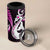 New Zealand 4 in 1 Can Cooler Tumbler Aotearoa Silver Fern With Manaia Maori Unique Pink