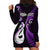 Personalised New Zealand Hoodie Dress Aotearoa Silver Fern With Manaia Maori Unique Purple LT14 - Polynesian Pride