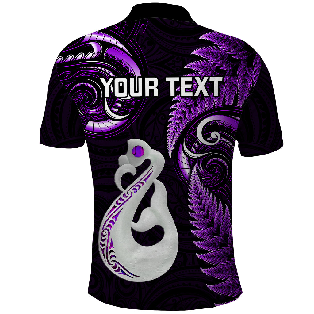 Custom New Zealand Polo Shirt Aotearoa Silver Fern With Manaia Maori Unique Purple LT14 - Polynesian Pride
