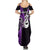 Personalised New Zealand Summer Maxi Dress Aotearoa Silver Fern With Manaia Maori Unique Purple LT14 - Polynesian Pride