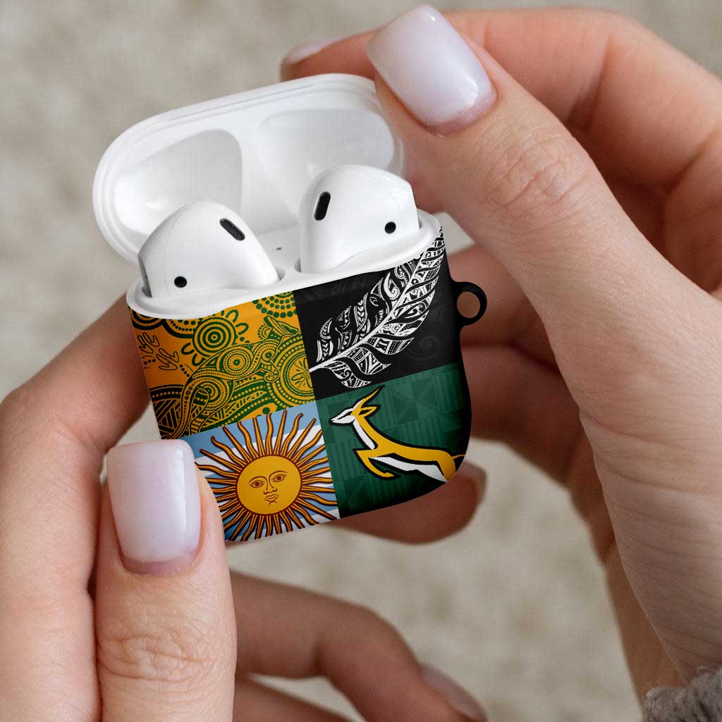 Rugby 2025 Championship AirPods Case Combination of Southern Hemisphere Countries - Polynesian Pride