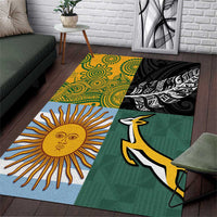 Rugby 2025 Championship Area Rug Combination of Southern Hemisphere Countries - Polynesian Pride