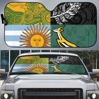 Rugby 2025 Championship Auto Sun Shade Combination of Southern Hemisphere Countries LT14 Black - Polynesian Pride