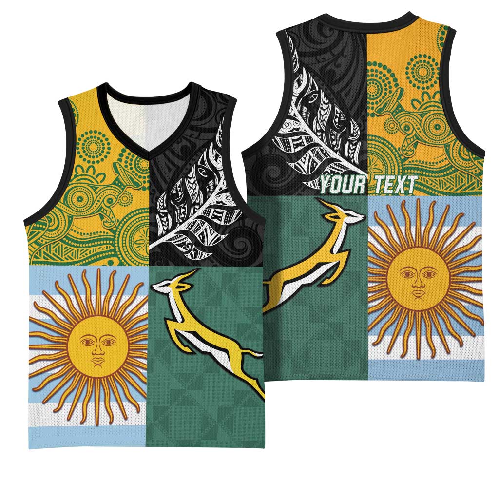 Personalised Rugby 2025 Championship Basketball Jersey Combination of Southern Hemisphere Countries - Polynesian Pride