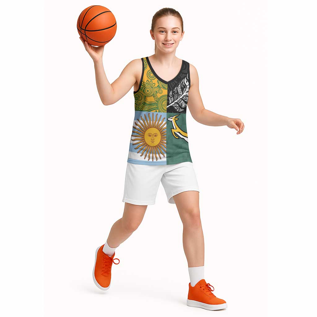 Personalised Rugby 2025 Championship Basketball Jersey Combination of Southern Hemisphere Countries - Polynesian Pride