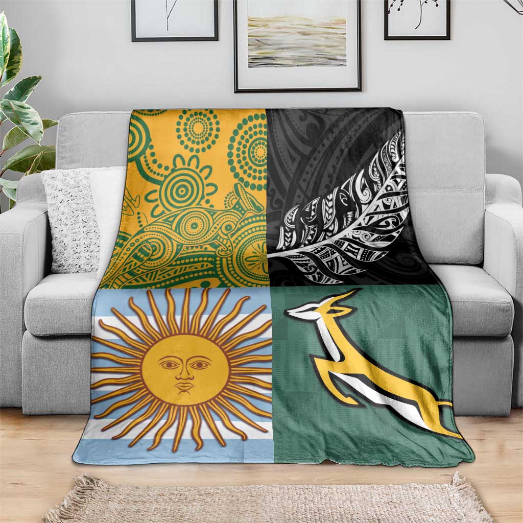 Rugby 2025 Championship Blanket Combination of Southern Hemisphere Countries - Polynesian Pride