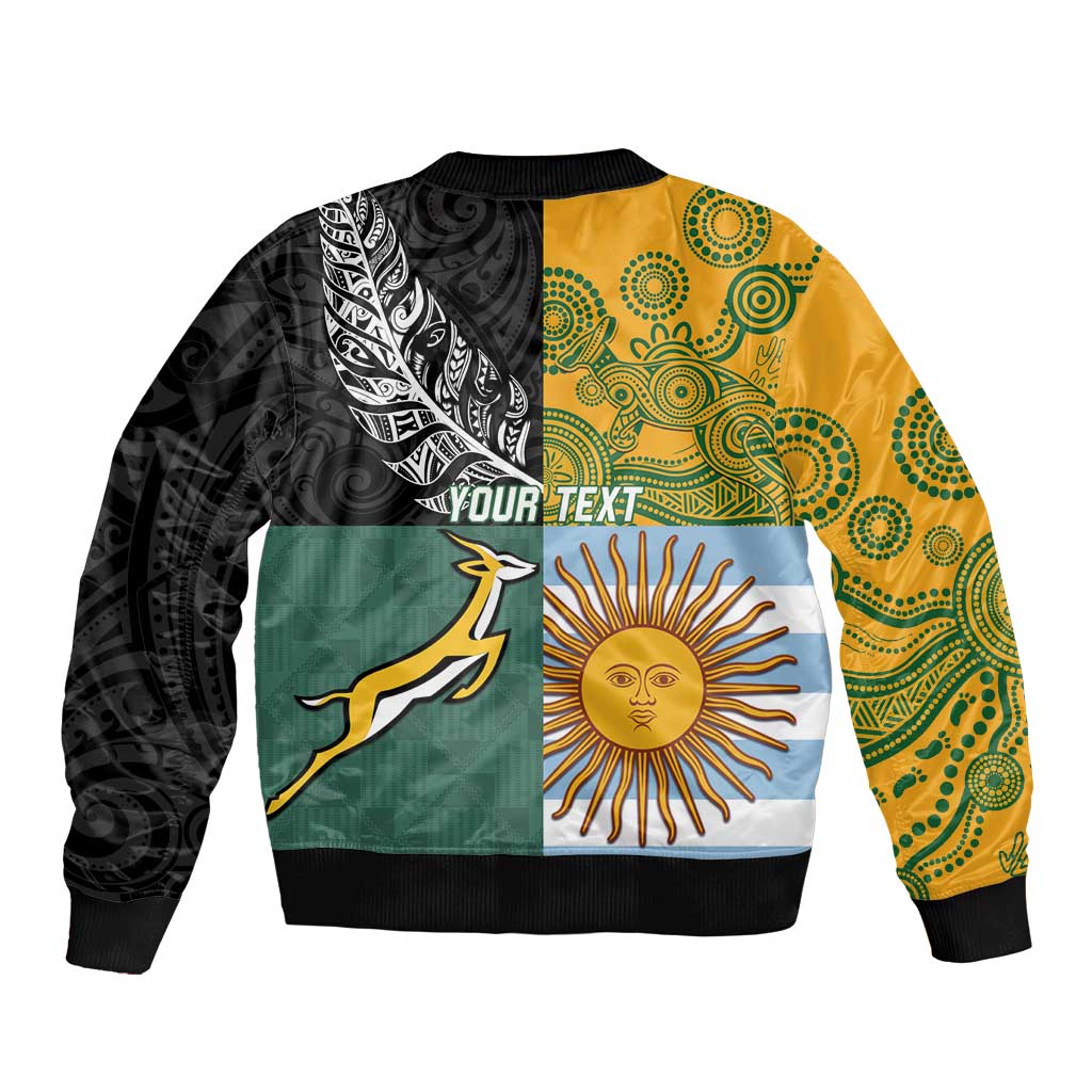 Personalised Rugby 2025 Championship Bomber Jacket Combination of Southern Hemisphere Countries - Polynesian Pride