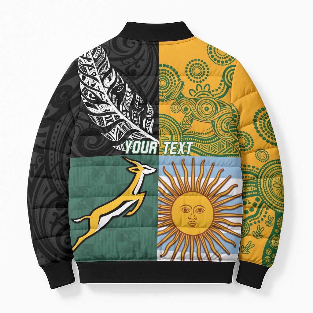 Personalised Rugby 2025 Championship Bomber Puffer Jacket Combination of Southern Hemisphere Countries LT14 - Polynesian Pride