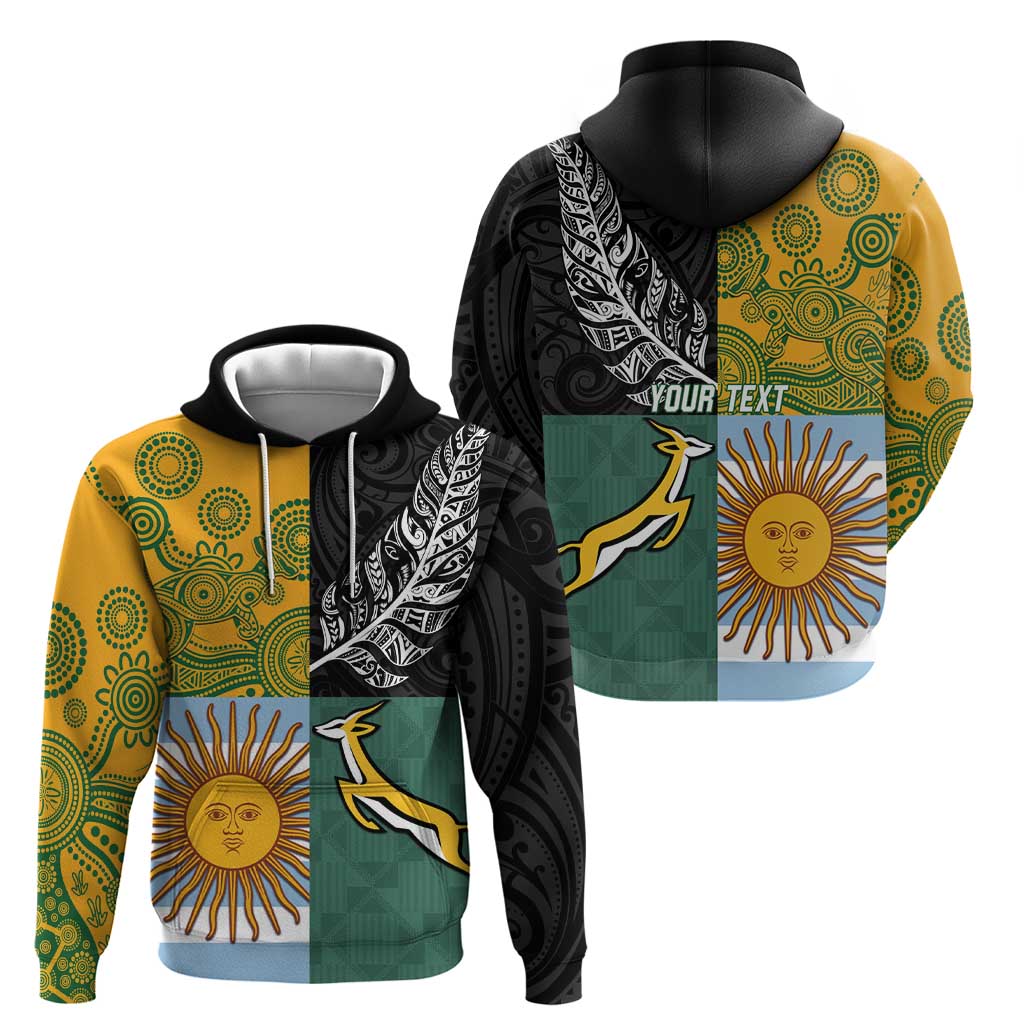 Personalised Rugby 2025 Championship Hoodie Combination of Southern Hemisphere Countries - Polynesian Pride