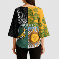 Personalised Rugby 2025 Championship Kimono Sleeve Blouse Combination of Southern Hemisphere Countries - Polynesian Pride
