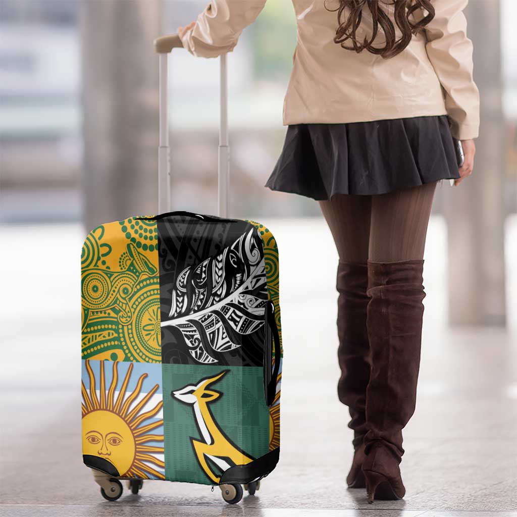 Rugby 2025 Championship Luggage Cover Combination of Southern Hemisphere Countries - Polynesian Pride