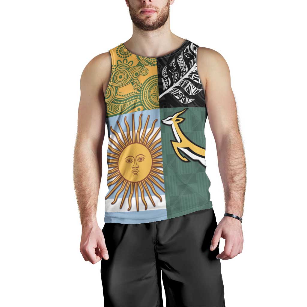 Personalised Rugby 2025 Championship Men Tank Top Combination of Southern Hemisphere Countries - Polynesian Pride