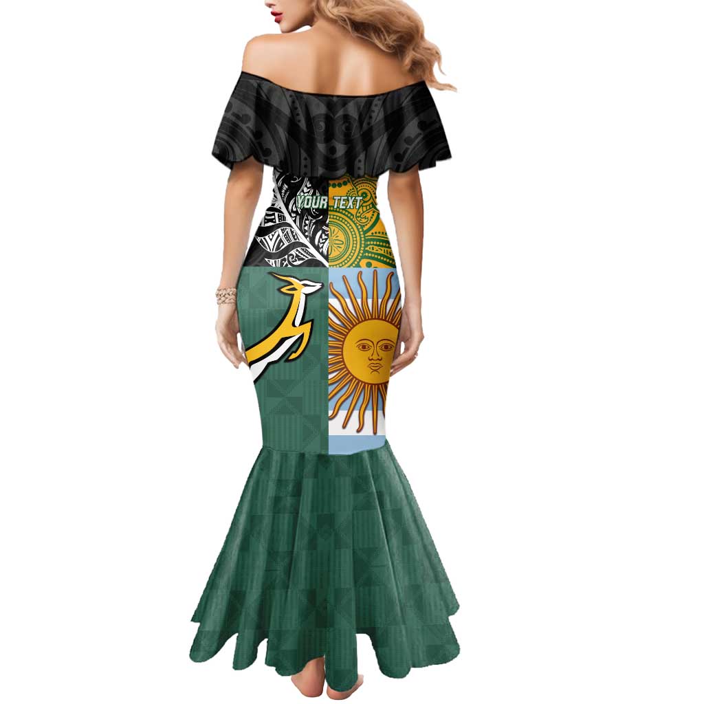 Personalised Rugby 2025 Championship Mermaid Dress Combination of Southern Hemisphere Countries - Polynesian Pride