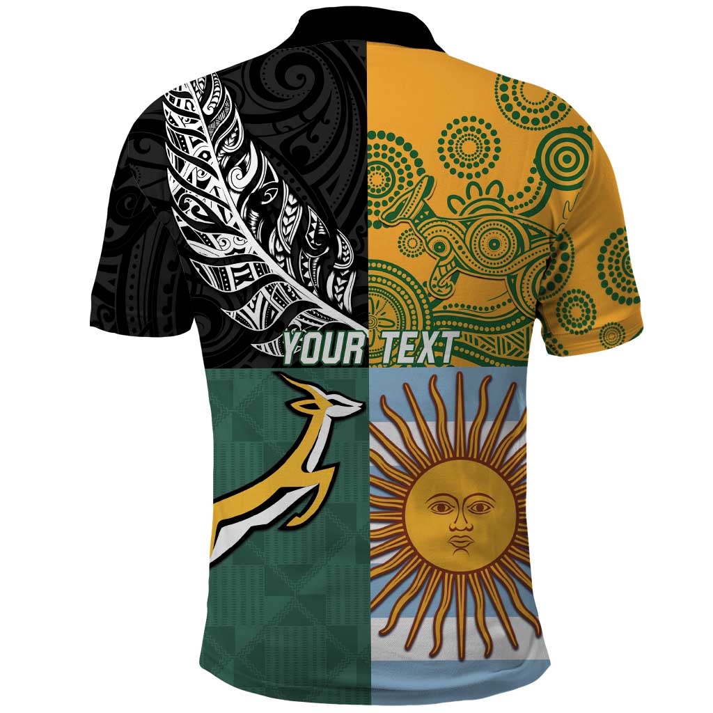 Personalised Rugby 2025 Championship Polo Shirt Combination of Southern Hemisphere Countries - Polynesian Pride