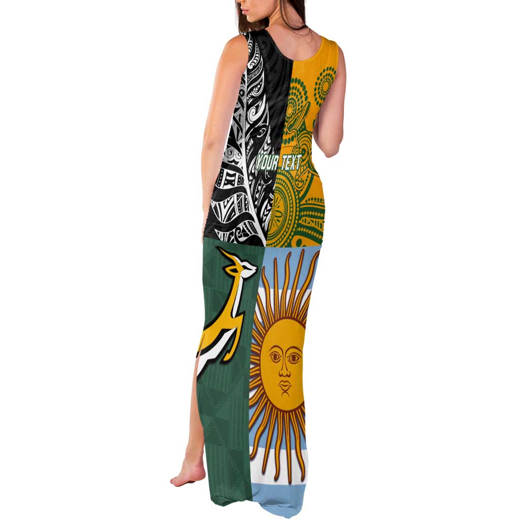 Personalised Rugby 2025 Championship Tank Maxi Dress Combination of Southern Hemisphere Countries - Polynesian Pride