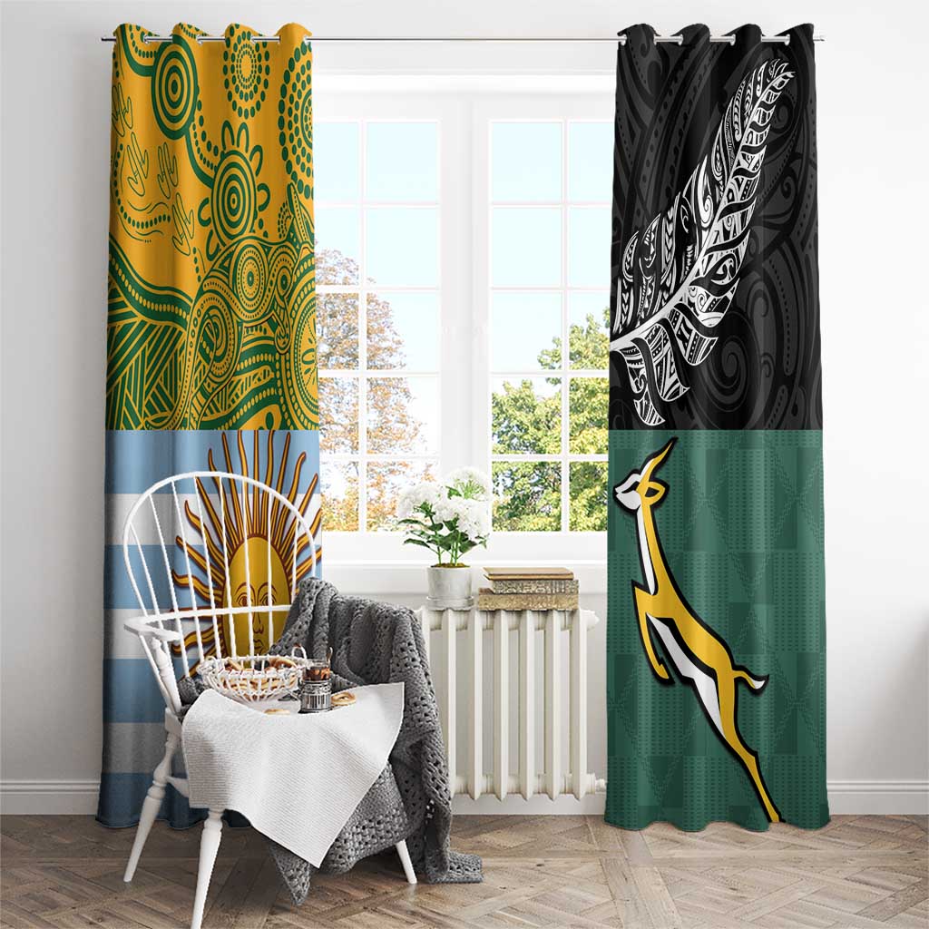 Rugby 2025 Championship Window Curtain Combination of Southern Hemisphere Countries - Polynesian Pride