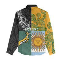 Personalised Rugby 2025 Championship Women Casual Shirt Combination of Southern Hemisphere Countries - Polynesian Pride