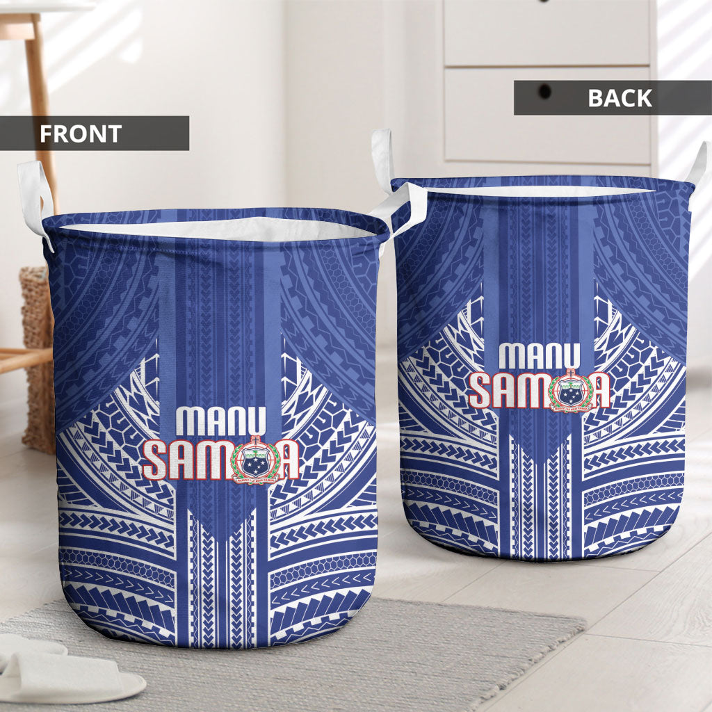 Manu Samoa Rugby 2026 Laundry Basket Samoan Pattern