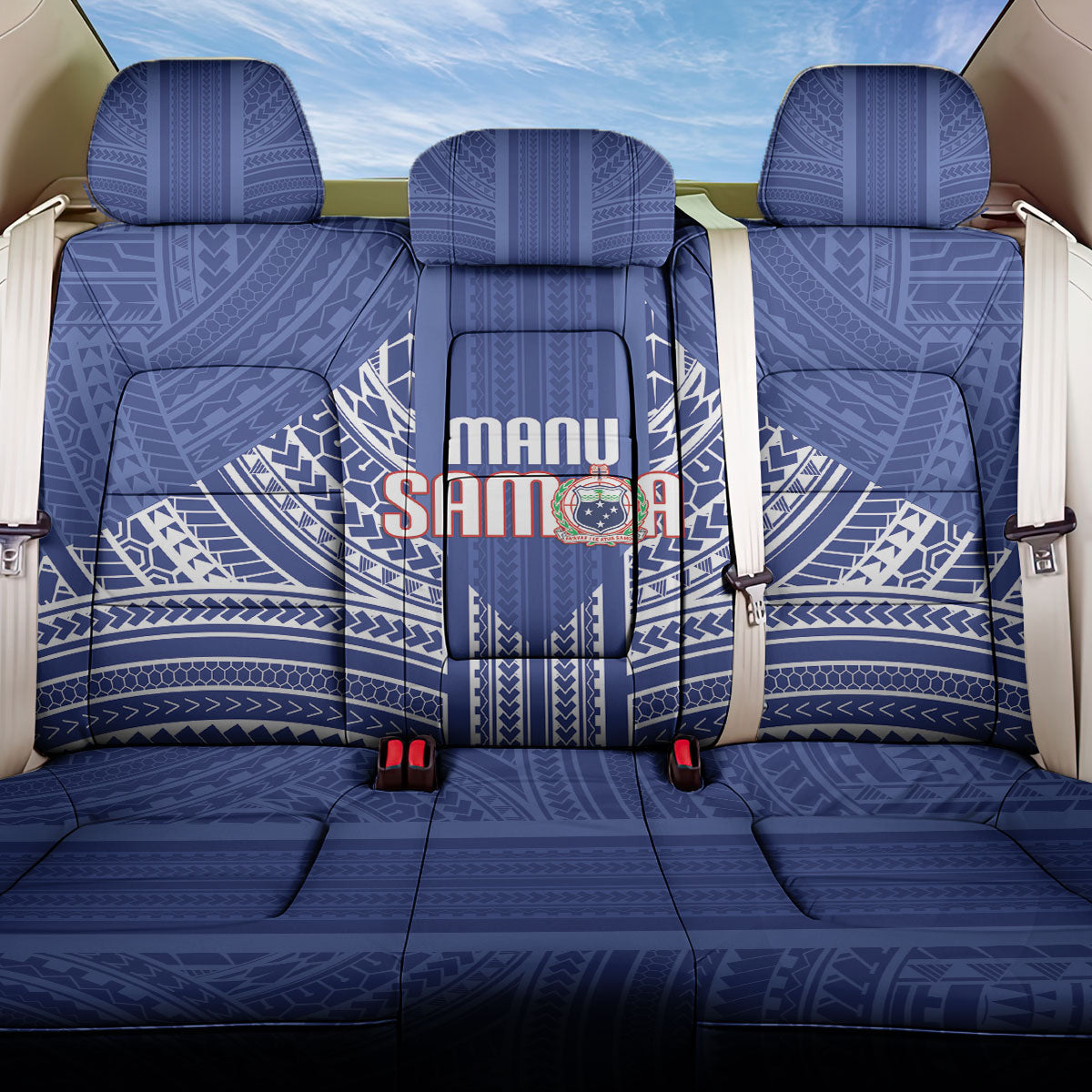 Manu Samoa Rugby 2026 Back Car Seat Cover Samoan Pattern