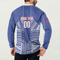 Custom Manu Samoa Rugby 2026 Button Sweatshirt Samoan Pattern