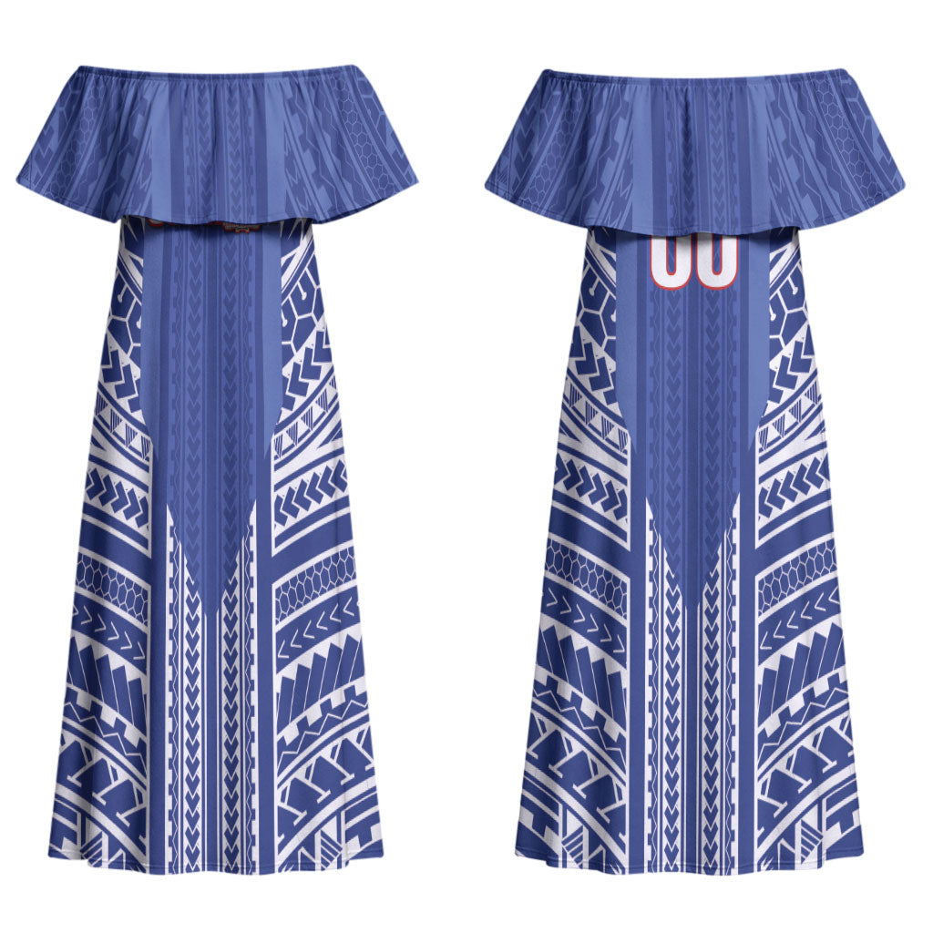 Custom Manu Samoa Rugby 2026 Couples Matching Off Shoulder Maxi Dress and Hawaiian Shirt Samoan Pattern