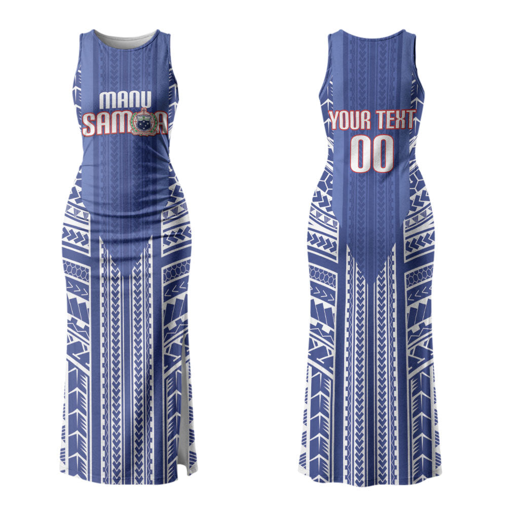 Custom Manu Samoa Rugby 2026 Couples Matching Tank Maxi Dress and Long Sleeve Button Shirt Samoan Pattern