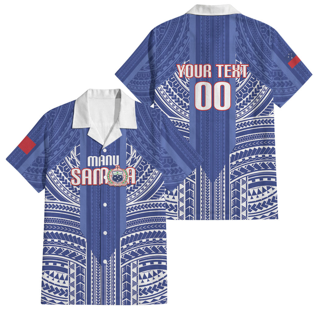 Custom Manu Samoa Rugby 2026 Family Matching Off Shoulder Short Dress and Hawaiian Shirt Samoan Pattern