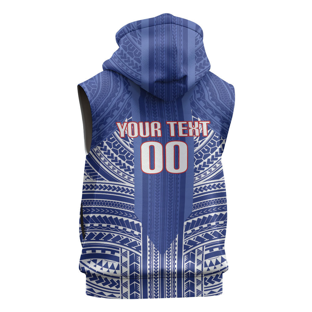 Custom Manu Samoa Rugby 2026 Sleeveless Hoodie Samoan Pattern