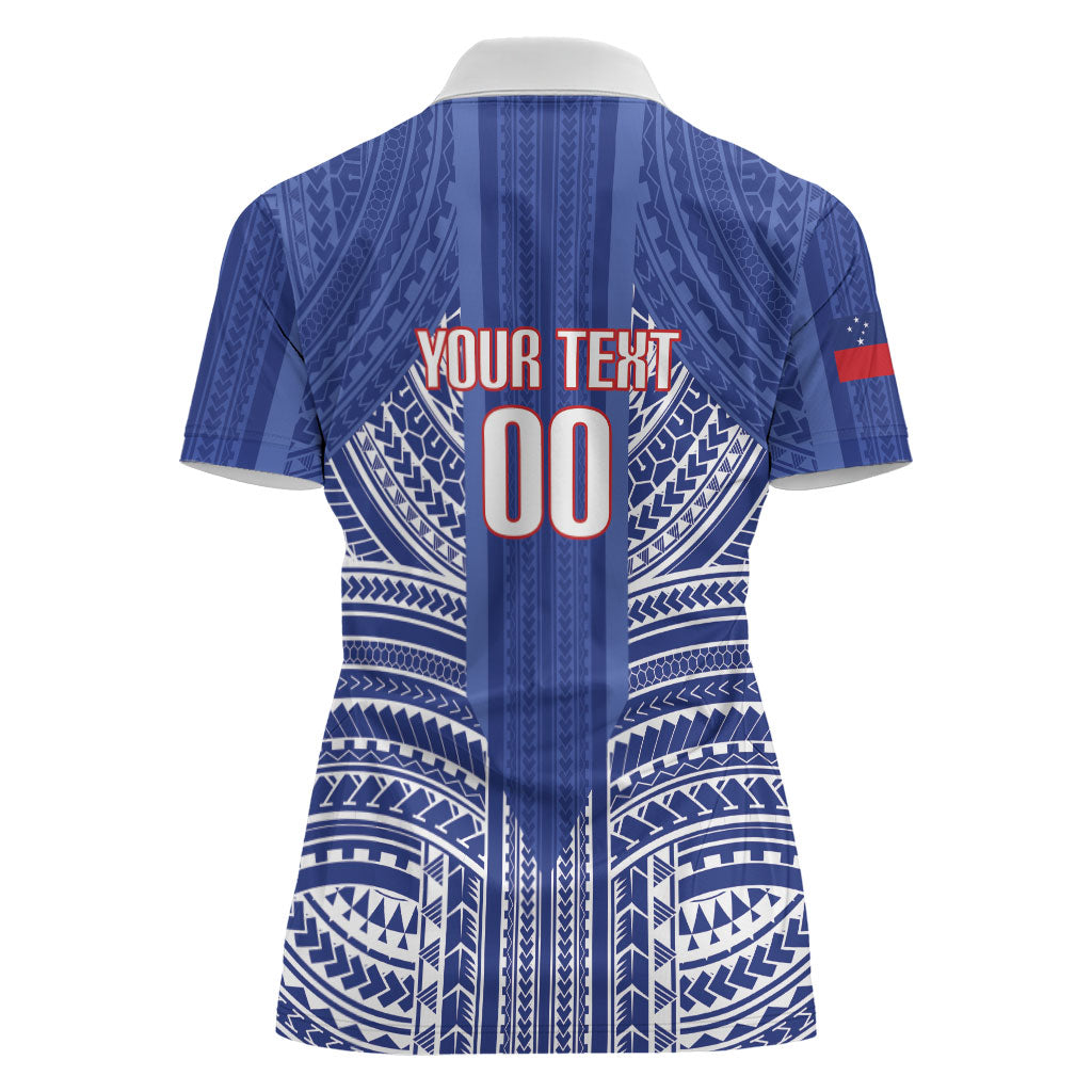 Custom Manu Samoa Rugby 2026 Women Polo Shirt Samoan Pattern