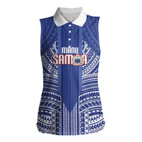 Custom Manu Samoa Rugby 2026 Women Sleeveless Polo Shirt Samoan Pattern