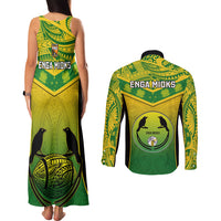 Papua New Guinea Rugby Couples Matching Tank Maxi Dress and Long Sleeve Button Shirts Enga Mioks PNG Polynesian Pattern LT14 - Polynesian Pride